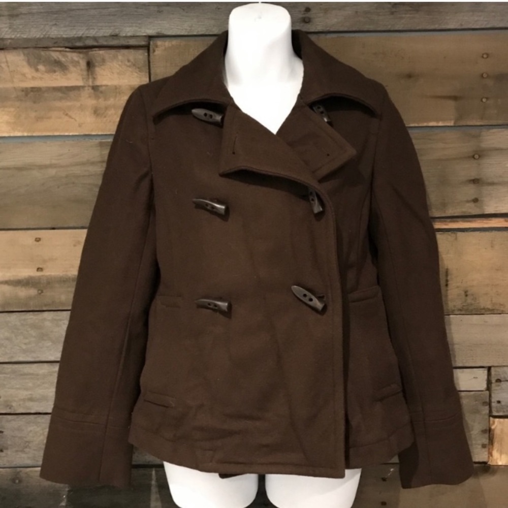 Brown pea coat by Old Navy is in like new condition. Size small